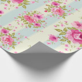  roze roze patroon cadeaupapier (Hoek)