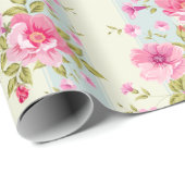 roze roze patroon cadeaupapier (Rol Hoek)