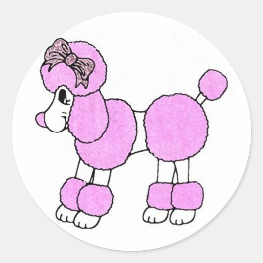 Roze Roze Podle Ronde Sticker (Voorkant)