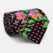 Roze roze polka-stippen Stropdas (Opgerold)