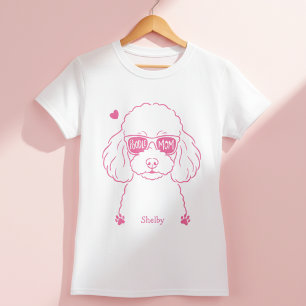 Roze Roze Poodle T-shirt Gepersonaliseerd Cadeau