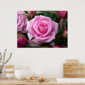 Roze roze Poster Afdrukken Schitterende, langwerpi (Keuken)