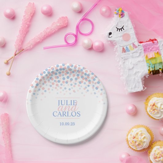 Roze roze quartz serenity stippen aangepast papier papieren bordje (Feest)