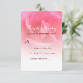 Roze roze reactiekaart RSVP kaartje (Staand voorkant)