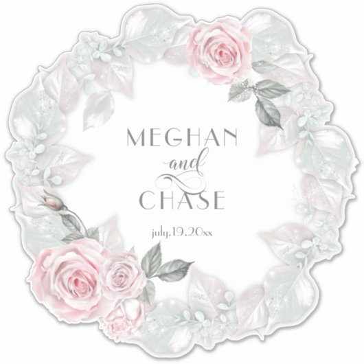  roze roze rode barefoot Bride™ Sticker (Voorkant)