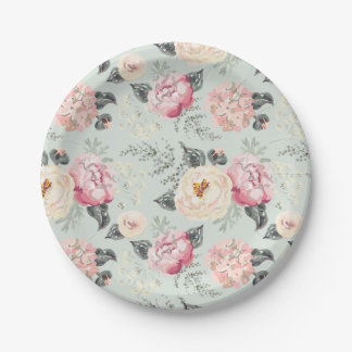Roze roze roestvrij flessenpatroon papieren bordje