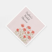 Roze Roze Romantische Rode Rozen Bruiloft Feest Servet (Hoek)