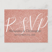 Roze roze roodbruin en Sparkle RSVP Uitnodiging Briefkaart (Voorkant)