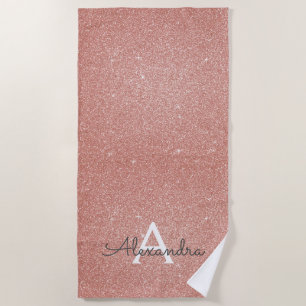Roze roze roodbruin glitter & Sparkle Monogram Naa Strandlaken