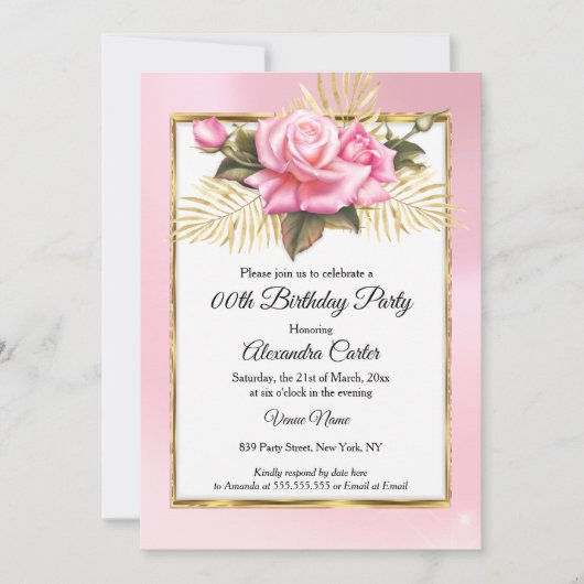 roze roze roodbruin goudbloem kaart (Voorkant)