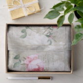 Roze roze roodbruin Lijst Frans script geverfd Tissuepapier (Geschenk)