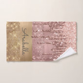 Roze roze roodbruine druppels Aangepaste naam Bad Handdoek (Handdoek)