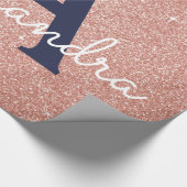 Roze roze roodbruine marineblauw glitter Sparkle M Cadeaupapier (Hoek)