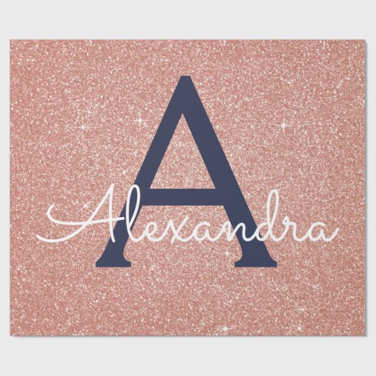 Roze roze roodbruine marineblauw glitter Sparkle M Cadeaupapier (Vlak)