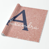 Roze roze roodbruine marineblauw glitter Sparkle M Cadeaupapier (Uitgerold)
