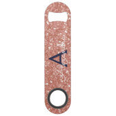 Roze roze roodbruine marineblauw glitter Sparkle M Speed Flessenopener (Achterkant)