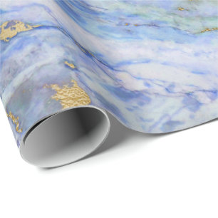 Roze roze roodbruine powder Blauwe marmer Glam Cadeaupapier