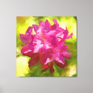 Roze roze roodendronventilatorverf canvas afdruk