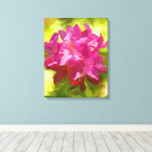 Roze roze roodendronventilatorverf canvas afdruk (Insitu (Houten vloer))