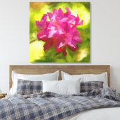 Roze roze roodendronventilatorverf canvas afdruk (Insitu (Slaapkamer))