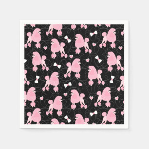 Roze roze roodjes en roze roestbont zwart servet