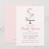 Roze roze roodrok Bridal Shower Invitation Kaart (Voorkant / Achterkant)