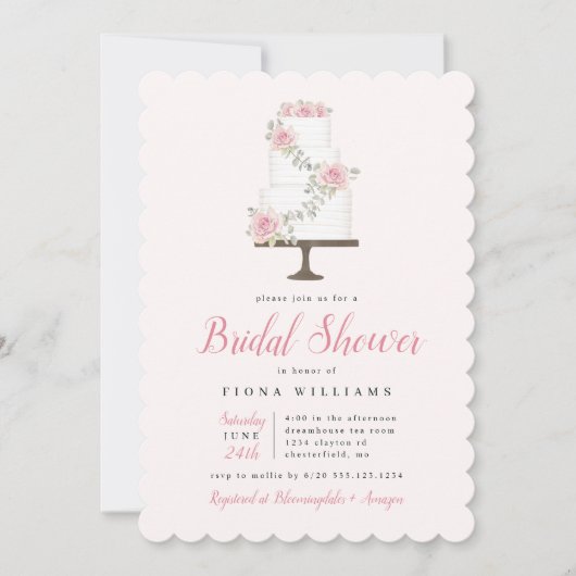 Roze roze roodrok Bridal Shower Invitation Kaart (Voorkant)