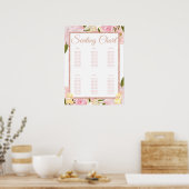 Roze roze roodroodbruine Baby shower Poster (Keuken)