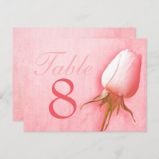 Roze roze roodroze trouwtafel nummer 1-9 briefkaar briefkaart (Voorkant / Achterkant)