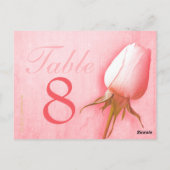 Roze roze roodroze trouwtafel nummer 1-9 briefkaar briefkaart (Achterkant)