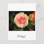 Roze roze roos briefkaart (Voorkant)