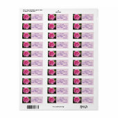roze roze Roos foto Retouradres labels (Full Sheet)