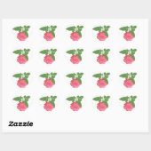 Roze roze roos hart sticker (Vel)