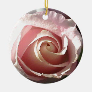 roze roze roos keramisch ornament