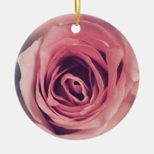 Roze roze roos keramisch ornament