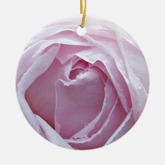 Roze roze roos keramisch ornament (Voorkant)