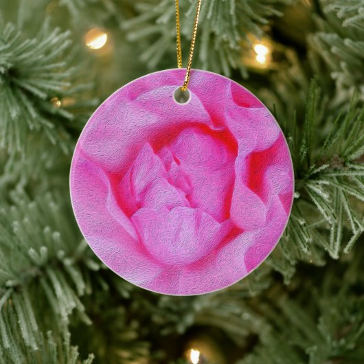 roze roze roos keramisch ornament (Boom)