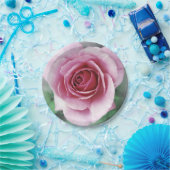 Roze roze roos papieren bordje (Feest)