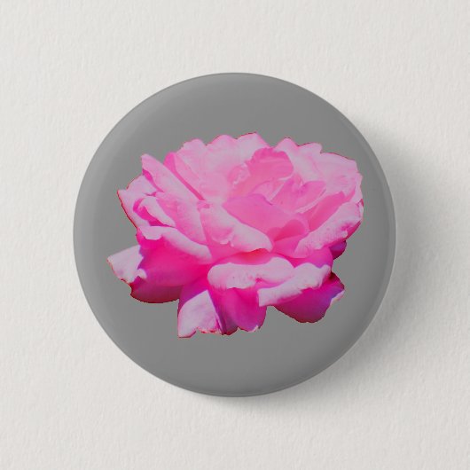 roze roze roos ronde button 5,7 cm (Voorkant)
