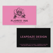 roze roze roos visitekaartje (Voorkant / Achterkant)