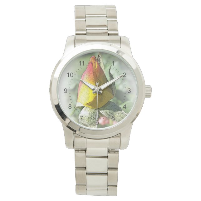 roze roze rosebud horloge (Voorkant)