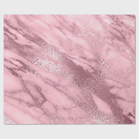 Roze roze roze auve Blush Marble Molten Pastel VIP Cadeaupapier (Vlak)