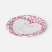 Roze roze roze bladen, hart aangepast papier bord (Gekanteld)