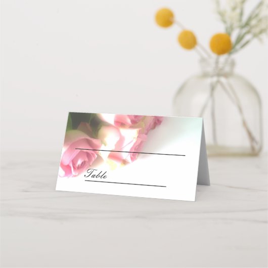 Roze roze roze bloem aangepaste trouwtafel plaatje (Voorkant)