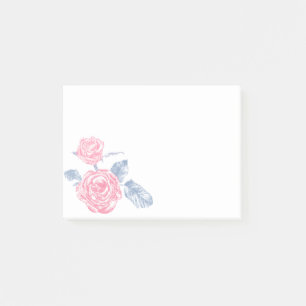 Roze roze roze bloemen in de kunstpost post-it® notes