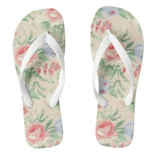 roze roze roze en blauw bloempatroon teenslippers
