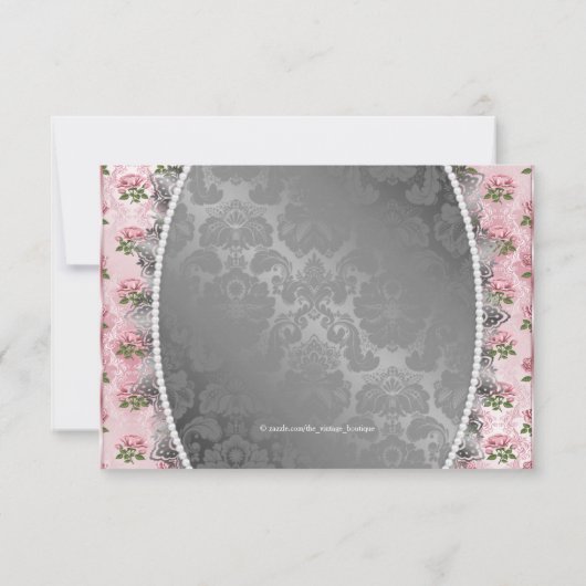 Roze Roze Roze en Grijs Baby shower Kaart (Achterkant)