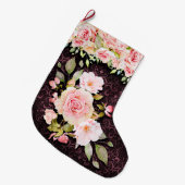  roze roze roze en kant grote kerstsok (Voorkant (Hangend))