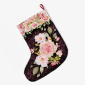  roze roze roze en kant grote kerstsok (Achterkant (Hangend))