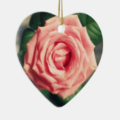 Roze roze roze gepersonaliseerd hart kerstdecor keramisch ornament (Rechts)